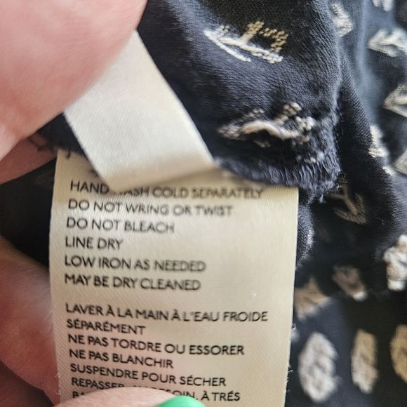 ANTHROPOLOGIE Pilcro & The Letterpress Textured Blouse Button Down Charcoal XS - Picture 9 of 10